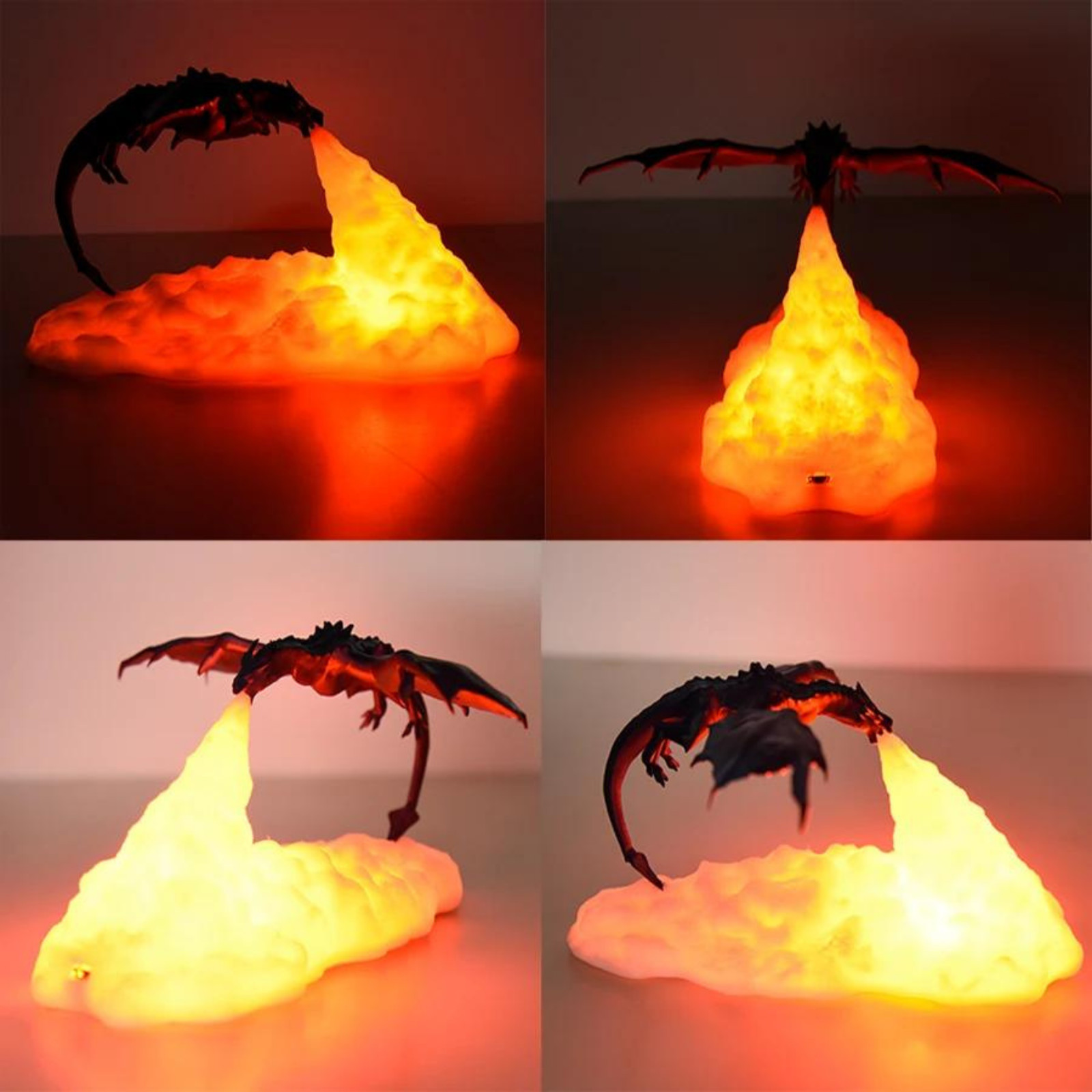 Lampe LED dragon anti-reflet pour chasser la peur du noir des enfants