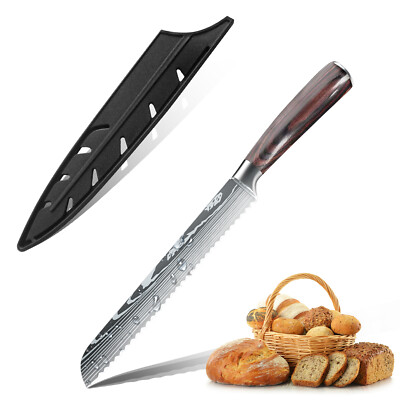 Bread Knife 8 Inch Kitchen Knife Chef Knife Stainless Steel Damascus Pattern US