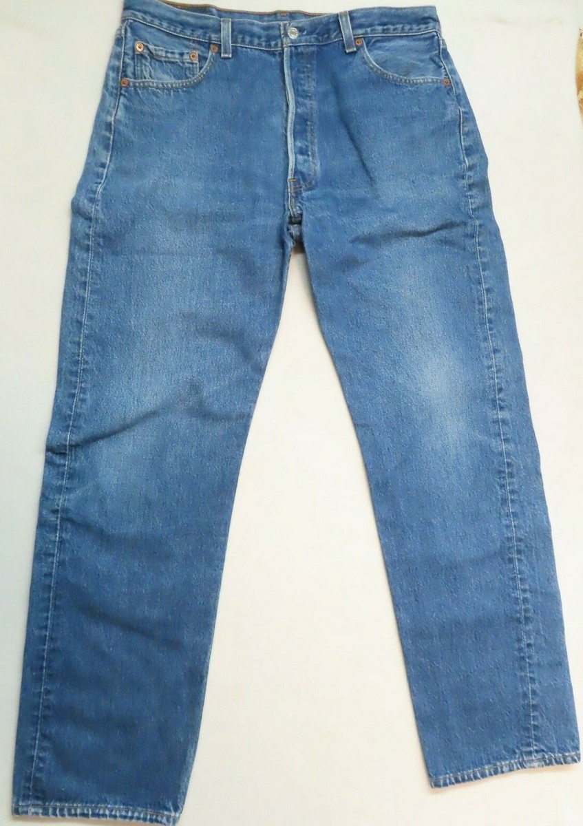 USA Vintage Levis 501xx 501 0115 Dark Blue Button Fly Denim Jeans 