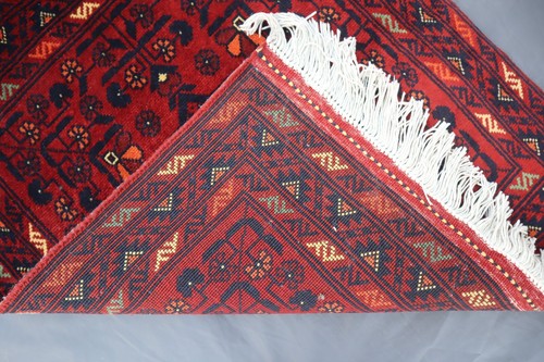 Turkmen Tribal Bukhara Rug 2'0x2'4 ft, Afghan Rusty Red Hand Knotted Doormat Rug - Picture 12 of 14