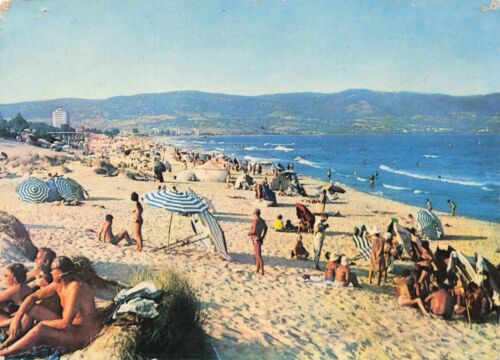 BULGARIEN - Nessebar, Strand -  Postkarte gelaufen 1966 - Bild 1 von 2