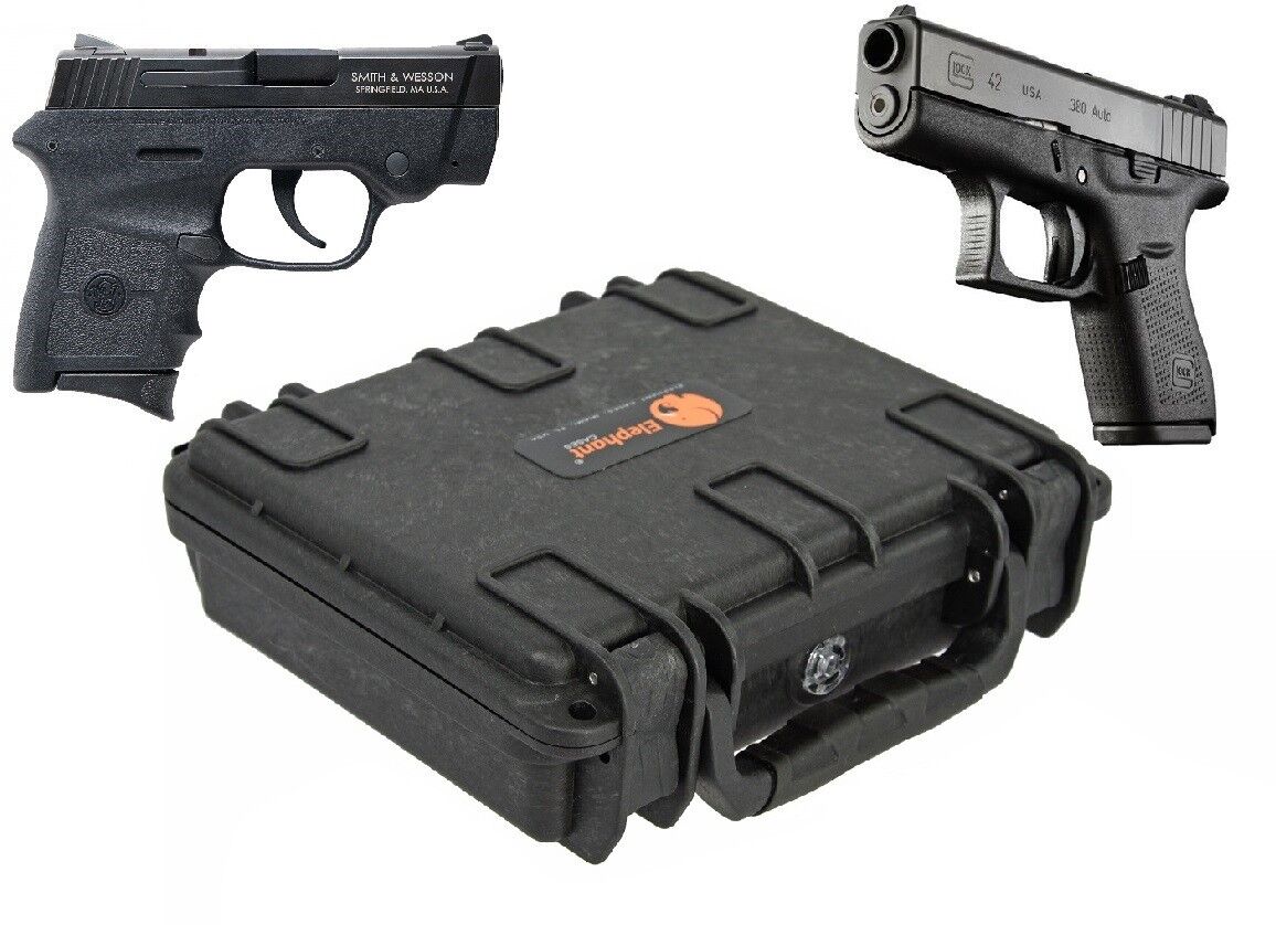 Elephant Handgun Hard Case waterproof for Glock 42 Smith & Wesson Bodyguard 380