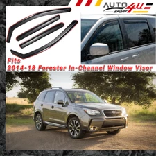 In-Channel Vent Window Visors Rain Guard Deflector For Subaru Forester 2014-2018