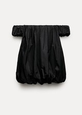 ZARA VOLUMINOUS TAFFETA DRESS ZW BLACK ,US SIZE MEDIUM NEW WITH TAG.