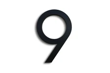 Modern House Number Black Color Aluminum Modern Font Number NINE "9"