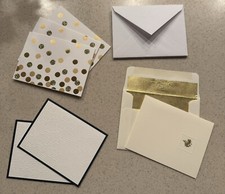 6 Hallmark Gold Glitter Dots Asst. Anyone Any Occasion Blank Note Cards NEW