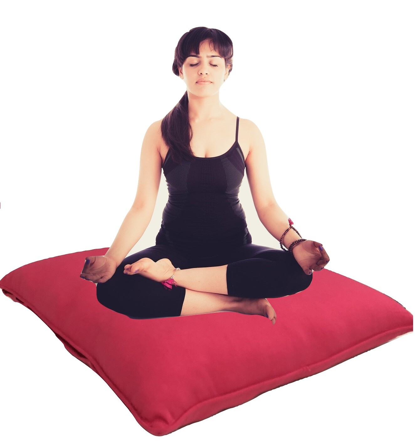 Huge 90 cm Square Yoga Meditation Floor Cushion 3 Colour Options Filled