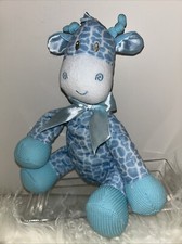 First And Main Jingles Blue Spotted Giraffe Baby Rattle 9" Plush Lovey Crib Toy