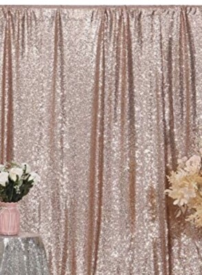 Eternal Beauty W25/L106inch Rose Gold Shinny Sequin Photography Backdrop 2