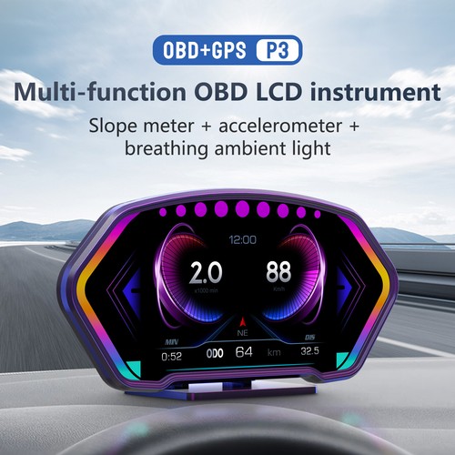 P3 Head Up Display Parts & Accessories GPS Speedometer Water Temperature Alarm - Picture 3 of 14