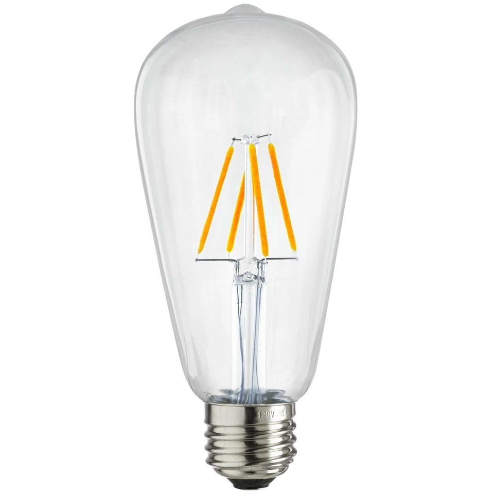 Sunlite 6Pk Warm White S19 LED Vintage Bulb, 4W (50W Eq.) Medium Base, Dimmable - Image 2 of 3