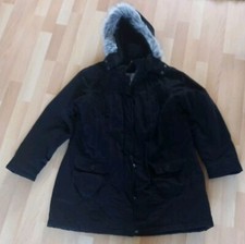 Ladies Black Parka Style Coat Size 20