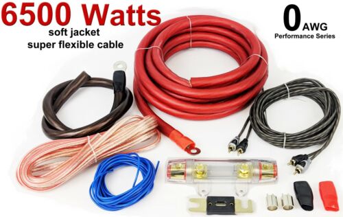 0 AWG GAUGE CAR AUDIO AMP AMPLIFIER WIRING CABLE KIT 6500 WATTS BIG POWER BASS! - Picture 1 of 4