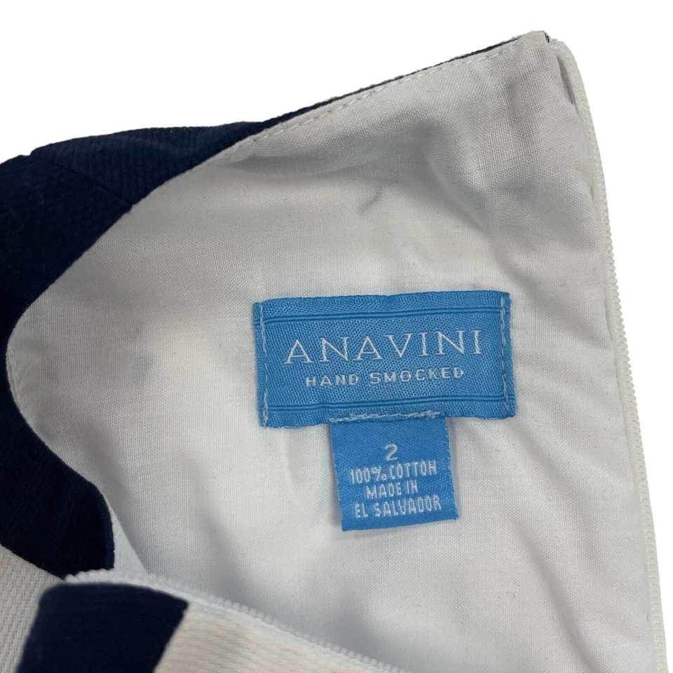 Nuevo con etiquetas Vestido Anavini Calado a Mano Sin Mangas Lunares Rojo Blanco Azul Niñas 2 Foto 3 de 3