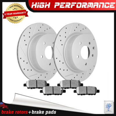 Rear Drilled Rotors + Ceramic Brake Pads for Nissan 350Z 370Z Infiniti G35 G37
