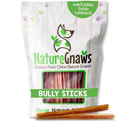 Nature Gnaws Extra Thin Bully Sticks for Dogs - Premium Natural Beef Dental ...
