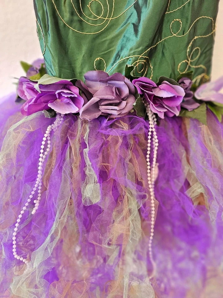 Exquisite Mermaid Tulle Dress - Handmade Tutu Gown -Hand Stitched - and Headband - Image 3 of 4