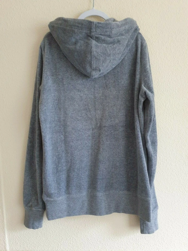H&M Velour Grey Hoodie Size XS - Image 3 of 4