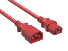 2ft IEC-320 C13 to C14 Heavy-Duty Power Extension Cord 18 AWG 10A/250V SJT, Red