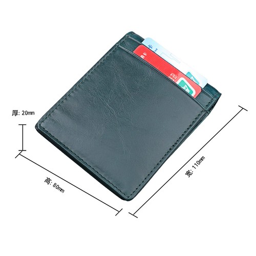 Cartera de cuero delgada para hombre con clip para dinero bloqueo RFID doble pliegue titular de tarjeta de crédito - Imagen 22 de 32