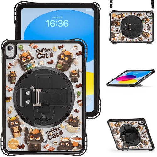 Transparent Cartoon Handschlaufe Ständer Etui Abdeckung Schale für iPad (A16) 11. (2025) - Bild 14 von 36