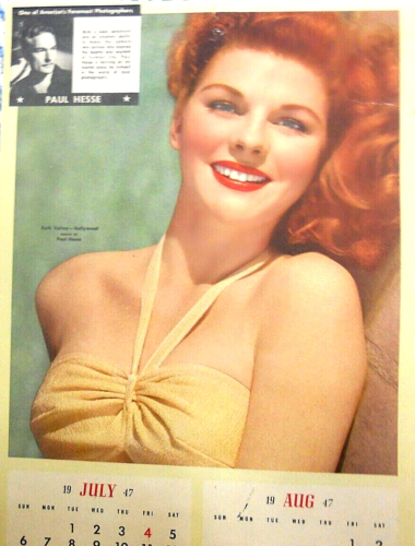 Vintage July-August, 1947, Dr. Pepper Calendar Ad Featuring Ruth Valmy, Actress - Picture 10 of 10