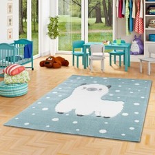 Kinder Teppich Maui Kids Alpaka Pastell Blau