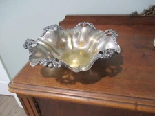 Silver Plate over Brass Ornate 10 1/2'' art bowl