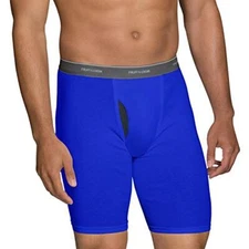 7 Pack Mens 100% Cotton Coolzone Boxer Briefs,Long Leg Large Assorted Colors