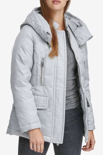Andrew Marc Flight Satin Puffer Jacket, Detachable hood, Lined, Large, $275 NWT