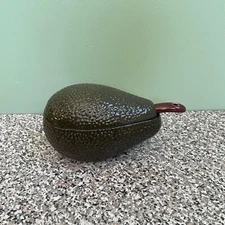 Avocado Shape Guacamole Serving Dish/Bowl With Spoon 6.5” Ceramic Vintage