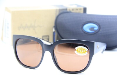 NEW COSTA DEL MAR 06S9004-0158 BLACK POLARIZED AUTHENTIC SUNGLASSES 58-17