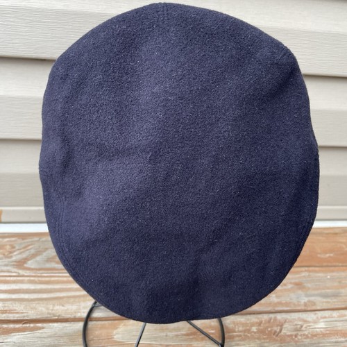 Vintage Gucci Wool Black Flat Cap Newsboy Cabbie with Snap Made in Italy 21 3/4” - Picture 7 of 11