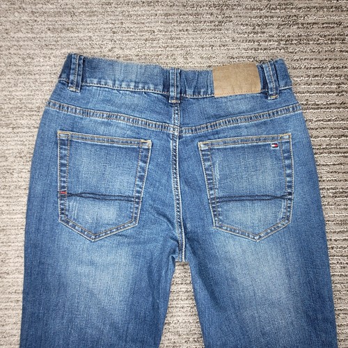 Tommy Hilfiger Size 14 Girls Jeans Mid Rise Revolution Slim Distress Denim Blue - Picture 7 of 11