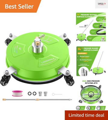 #ad #ad Effortless Exterior Cleaning: 14quot; Surface Cleaner with Wheels 4500 PSI Power $109.99