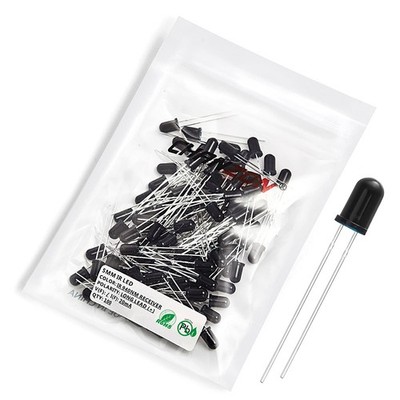 Chanzon 100 pcs 5mm Infrared Ray IR 940nm Receiver LED Diode Lights Black Len...