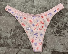 VICTORIA'S SECRET ROSA HOTDOG FUEGOS ARTIFICIALES PATRIÓTICO SIN COSTURAS PIERNA ALTA TANGA BRAGAS