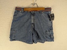 Vintage 90's Lee Riveted Sz 12p Denim Carpenter Shorts With Belt And Tags