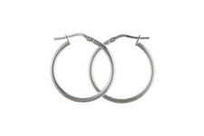 Silver Hoop Earrings Creole Sterling Silver Slim 16mm Hoops