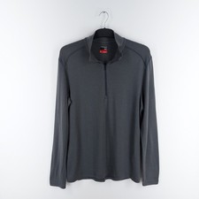 Icebreaker Merino 260 Men's Size Large Grey 100% Wool 1/4 Zip Base Layer Jumper