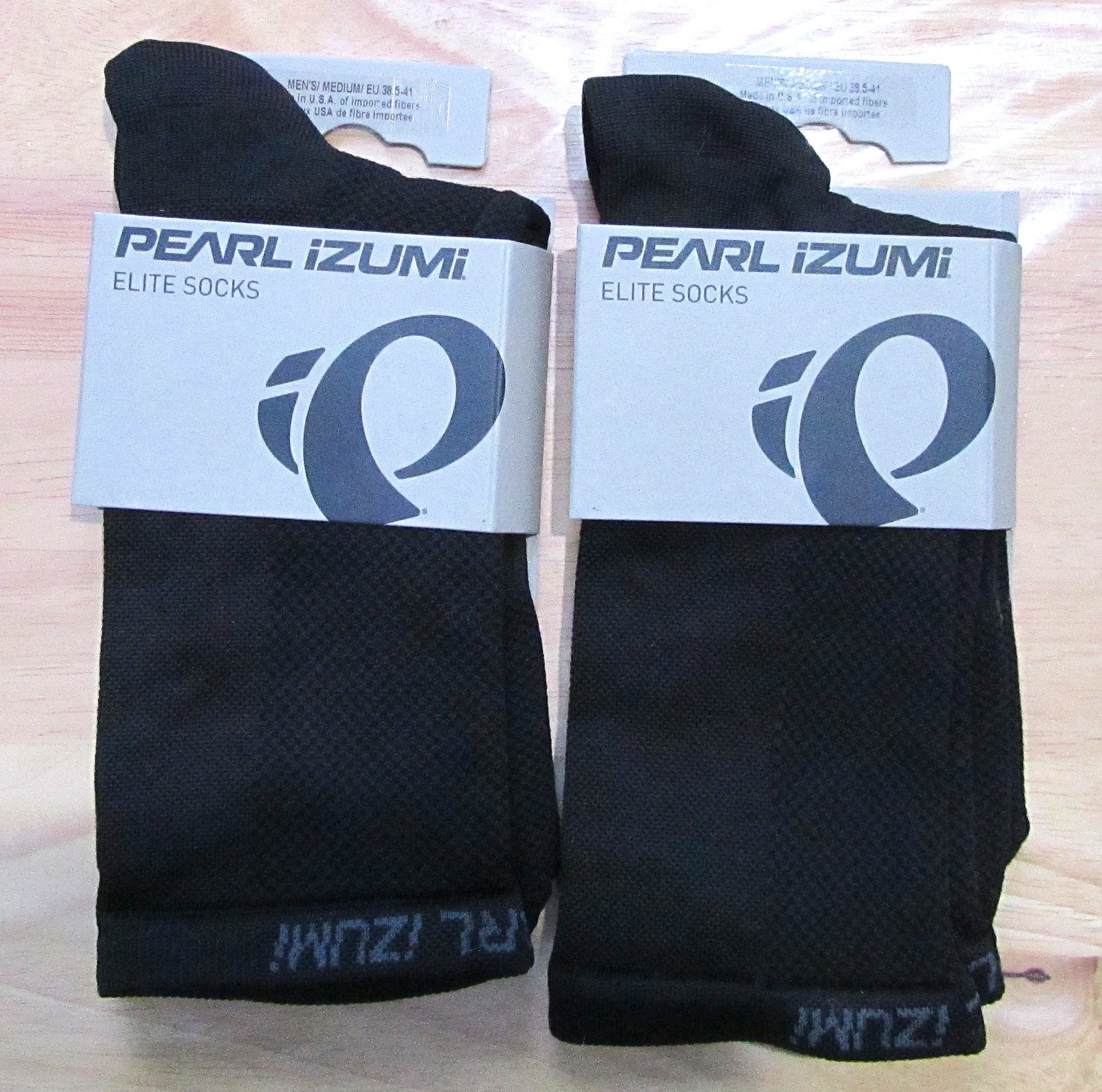 2 Pairs Pearl Izumi Men's Elites Tall Socks Black Medium 14152002 NWT