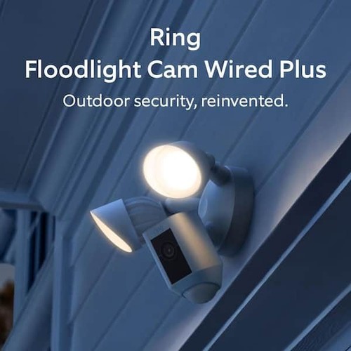 Floodlight Cam Plus Wired Outdoor Smart Security Camera with 2 LED Lights,White - Picture 2 of 12