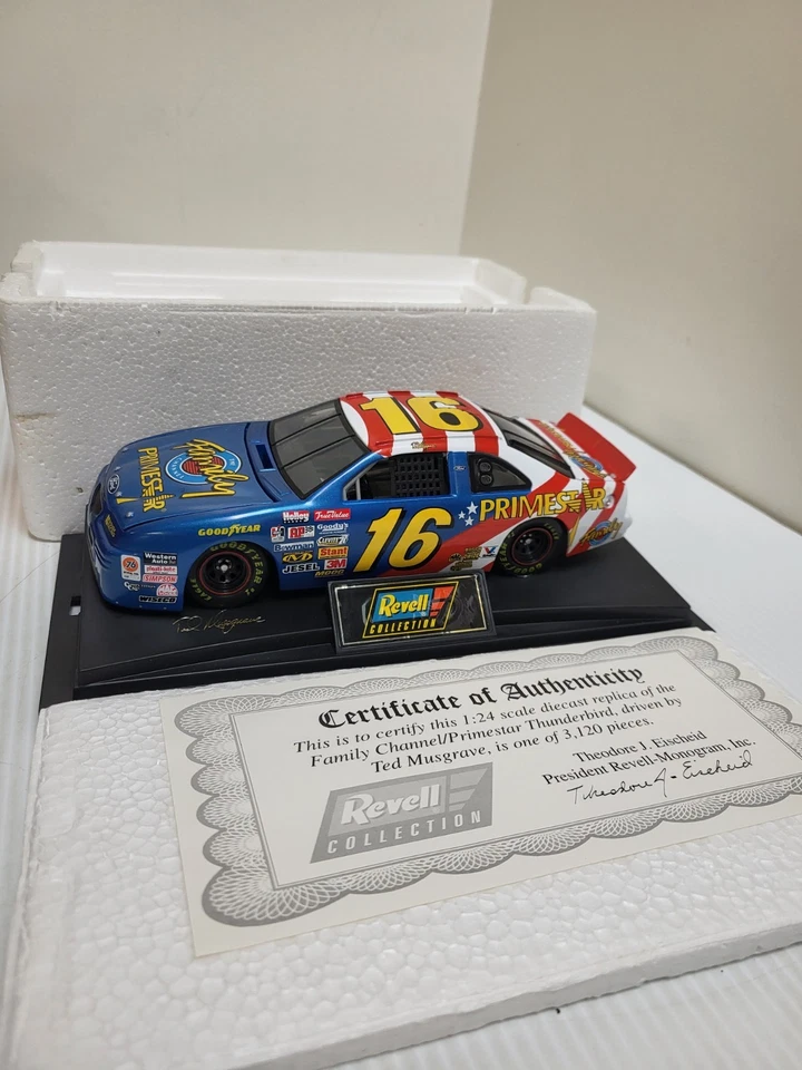 Colección Revell Ted Musgrave #16 1996 Family Channel Nascar 1/24 diecast Foto 2 de 2