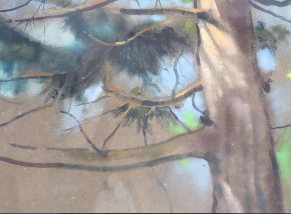 Stanley Allyn Schaeffer (American 1935–2009) "White Pines" Original Pastel 31×25 - Image 4 of 4