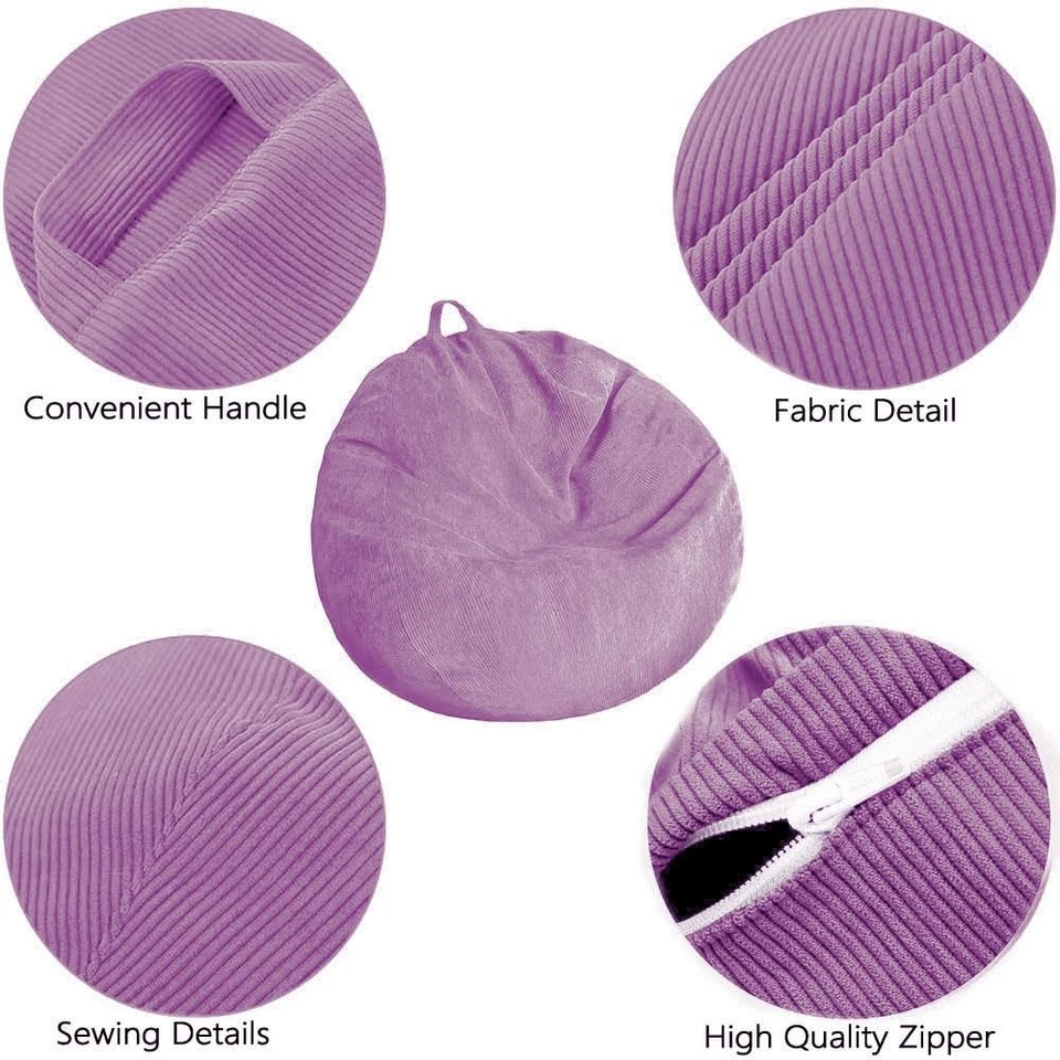 Funda para silla bolsa de frijoles de almacenamiento de animales de peluche - Lavable Ultra Suave Pana Co... Foto 4 de 4