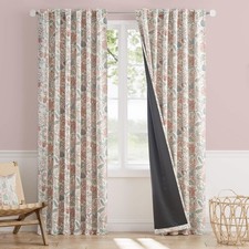 Pink Nursery Curtains for Girls Room Floral Blackout Curtains 84 Inch Length ...