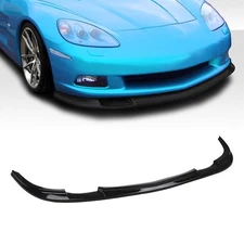 For Corvette C6 Z06 06-13 | ZR1 Style Glossy Black Front Bumper Splitter Lip Kit