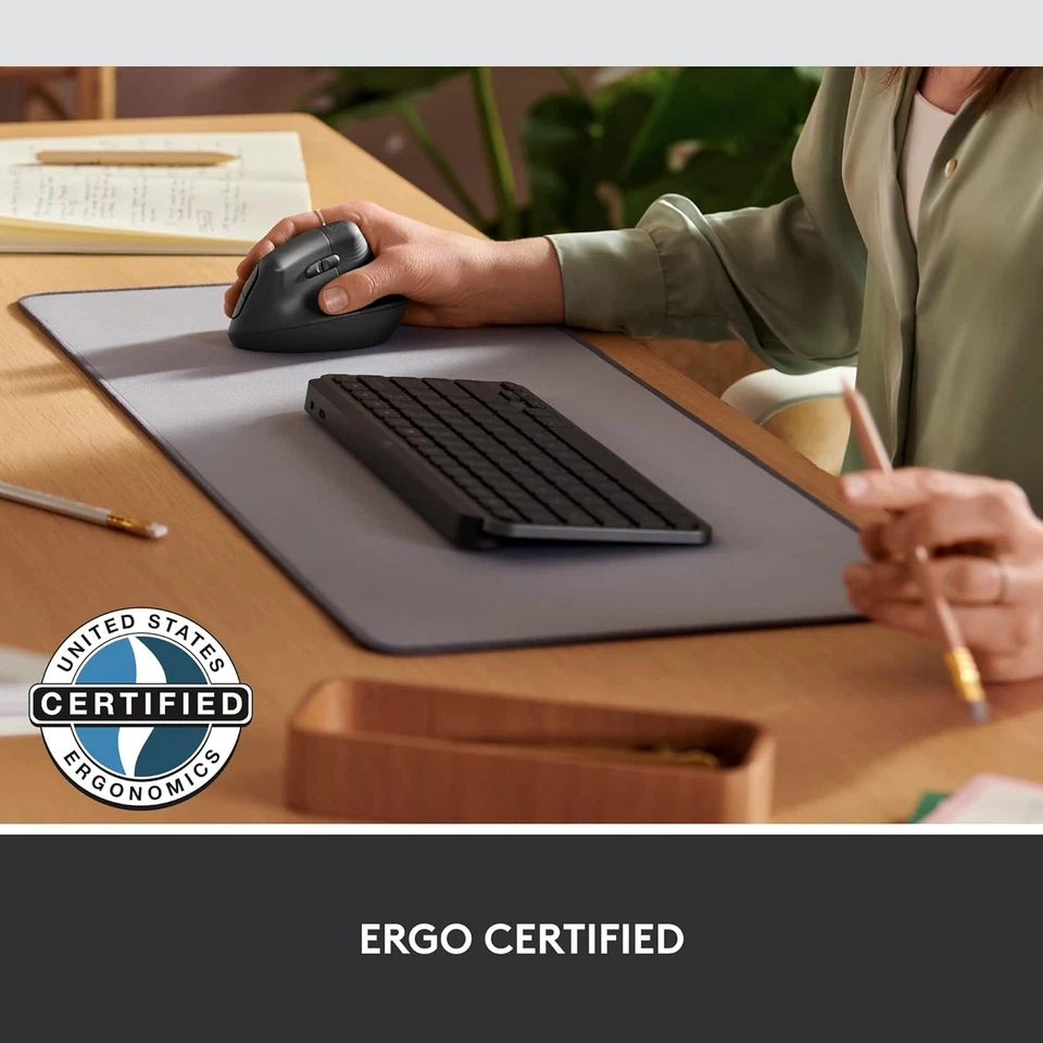 Logitech Lift for Business, Vertical Ergonomic Mouse, Wireless, Bluetooth or Sec - Image 2 of 4