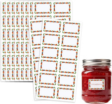 Jam Jar Labels, 120Pcs Jam Labels for Jars Self Adhesive Easy Peel Food Label wi