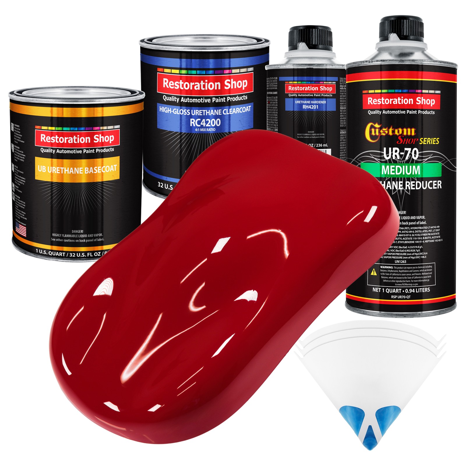 Quarter Mile Red Quart URETHANE BASECOAT CLEARCOAT Car Auto Body Paint Kit